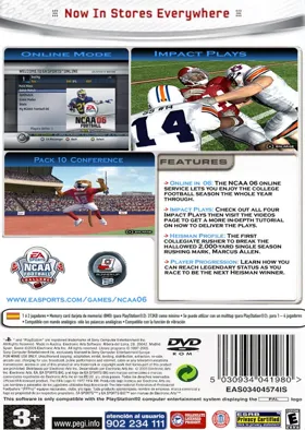 NCAA Football 06 box cover back